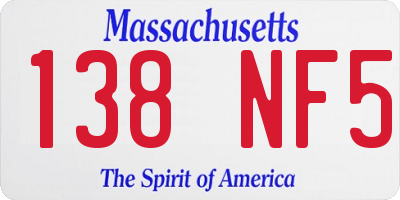 MA license plate 138NF5