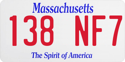 MA license plate 138NF7
