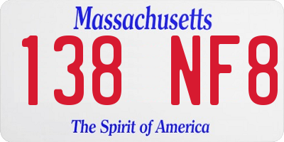 MA license plate 138NF8