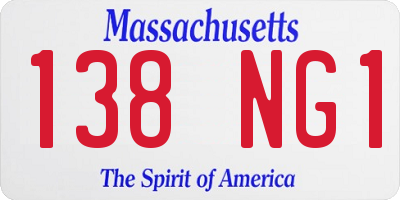 MA license plate 138NG1