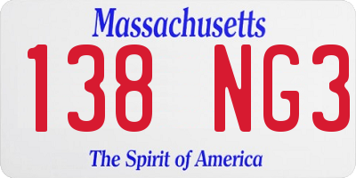 MA license plate 138NG3