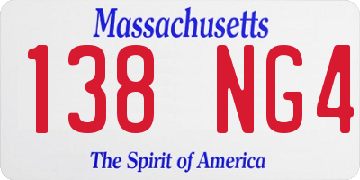 MA license plate 138NG4