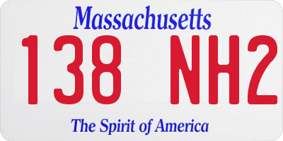 MA license plate 138NH2