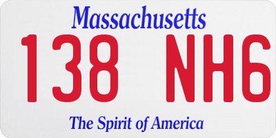 MA license plate 138NH6
