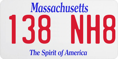 MA license plate 138NH8