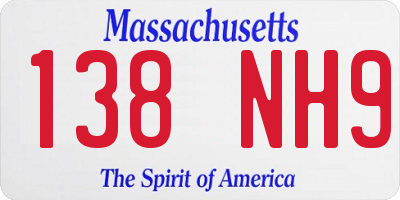 MA license plate 138NH9