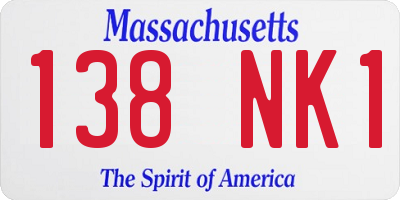 MA license plate 138NK1