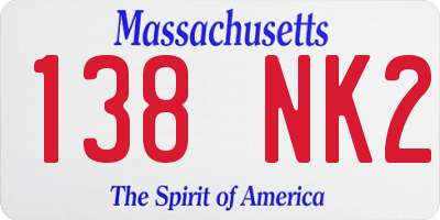 MA license plate 138NK2