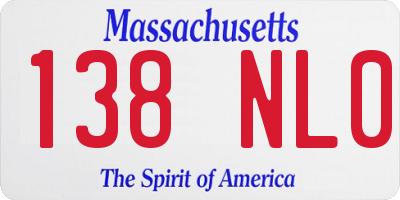 MA license plate 138NL0