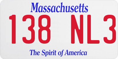 MA license plate 138NL3