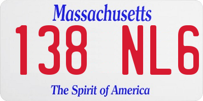 MA license plate 138NL6