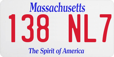 MA license plate 138NL7