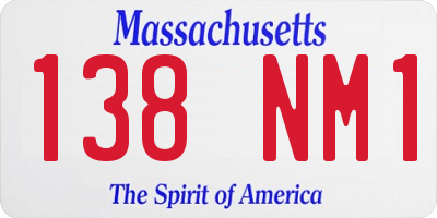 MA license plate 138NM1