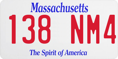 MA license plate 138NM4