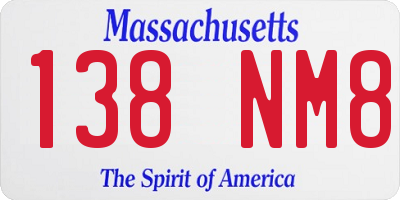 MA license plate 138NM8