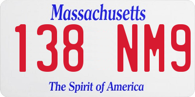 MA license plate 138NM9