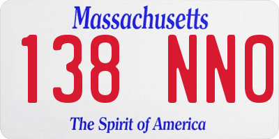 MA license plate 138NN0