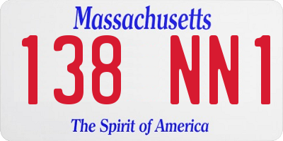 MA license plate 138NN1