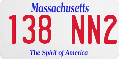 MA license plate 138NN2