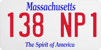 MA license plate 138NP1