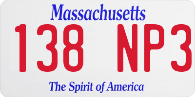 MA license plate 138NP3
