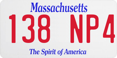 MA license plate 138NP4