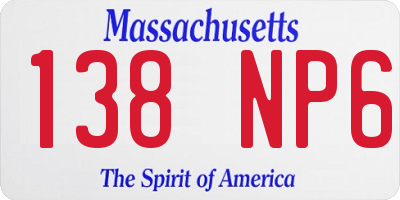 MA license plate 138NP6