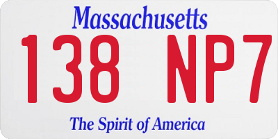 MA license plate 138NP7
