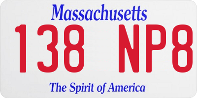 MA license plate 138NP8