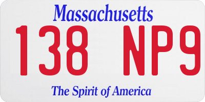 MA license plate 138NP9