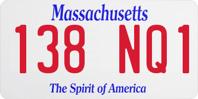 MA license plate 138NQ1