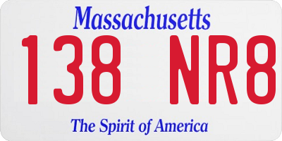 MA license plate 138NR8