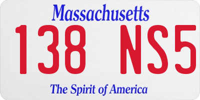 MA license plate 138NS5