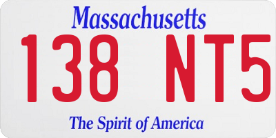 MA license plate 138NT5