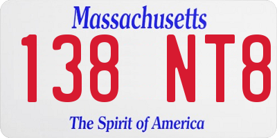 MA license plate 138NT8
