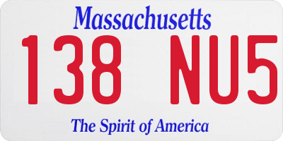 MA license plate 138NU5