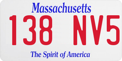 MA license plate 138NV5