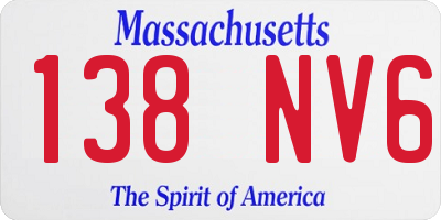 MA license plate 138NV6