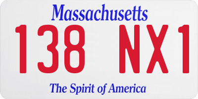 MA license plate 138NX1