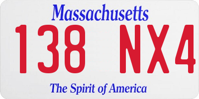 MA license plate 138NX4