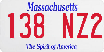 MA license plate 138NZ2