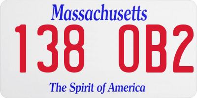 MA license plate 138OB2