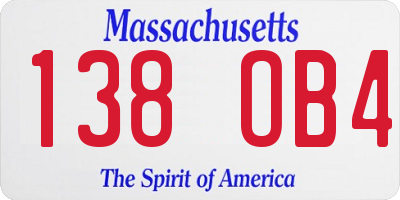MA license plate 138OB4