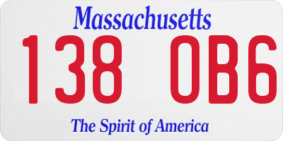 MA license plate 138OB6
