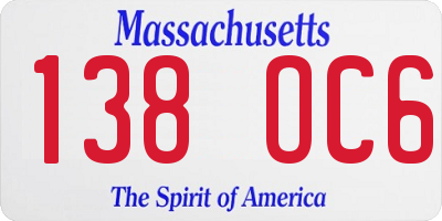 MA license plate 138OC6