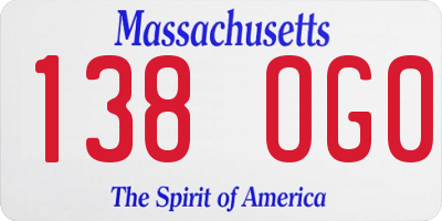 MA license plate 138OG0