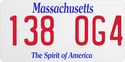 MA license plate 138OG4