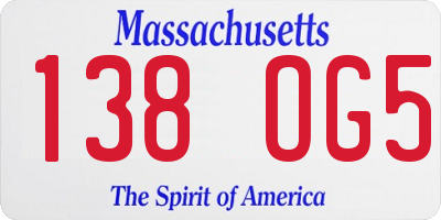 MA license plate 138OG5