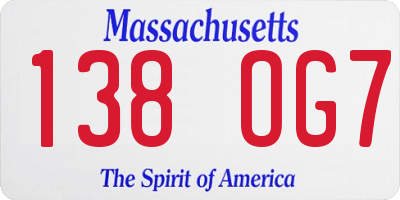 MA license plate 138OG7
