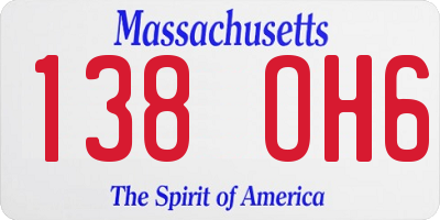 MA license plate 138OH6